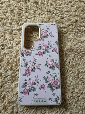 BURGA Elite Samsung S25 Ultra Pink Floral Protective Phone Case